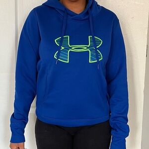 Under Armour Blue Hoodie with Neon Logo